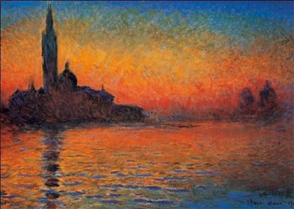 Claude Monet - Západ slunce v Benátkách
